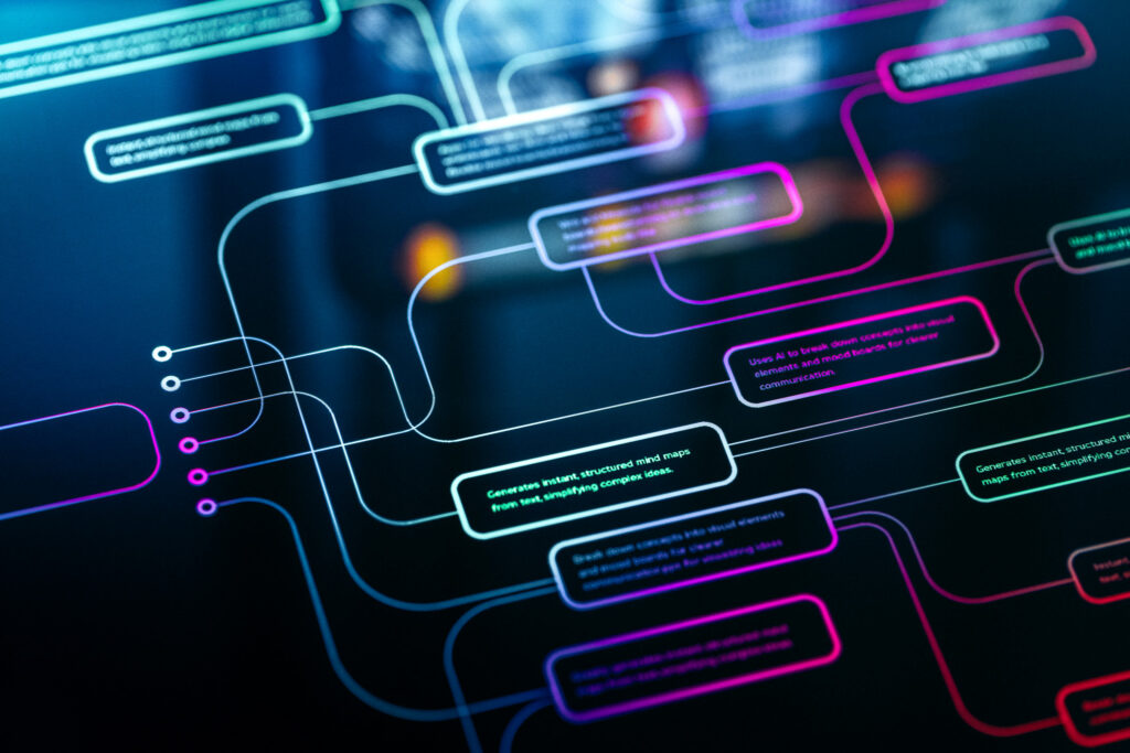 A glowing wireframe of a website showing structured data nodes connecting a local Phoenix business to its digital footprint and review platforms.